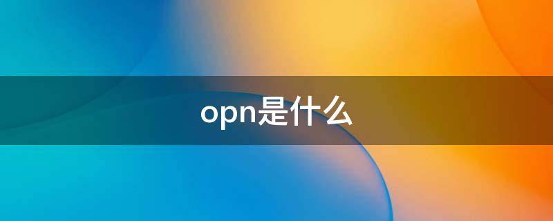 opn是什么 opn是什么部门