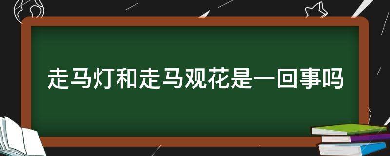 走马灯和走马观花是一回事吗（走马观花的意思是什么）