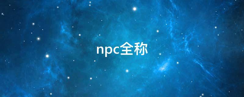 npc全称（npc全称男团）