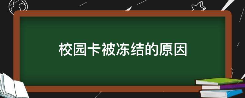 校园卡被冻结的原因 校园卡被冻结的原因天津大学