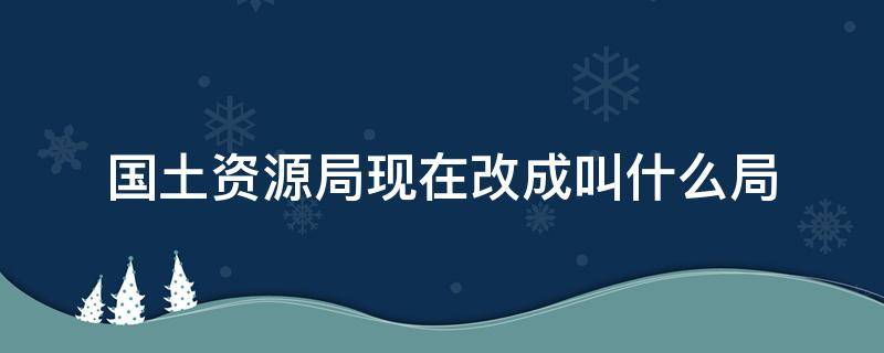 国土资源局现在改成叫什么局（国土资源局现在改成叫什么局关于沙子管理）