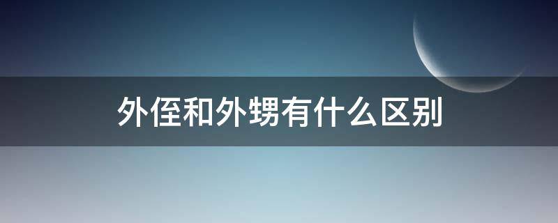 外侄和外甥有什么区别 外甥侄儿有啥区别