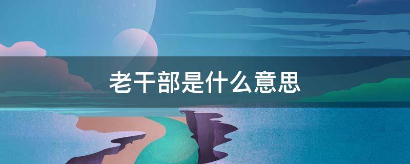 老干部是什么意思 形容一个人老干部是什么意思