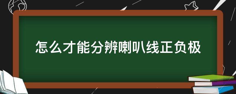 怎么才能分辨喇叭线正负极 怎么看喇叭线正负极