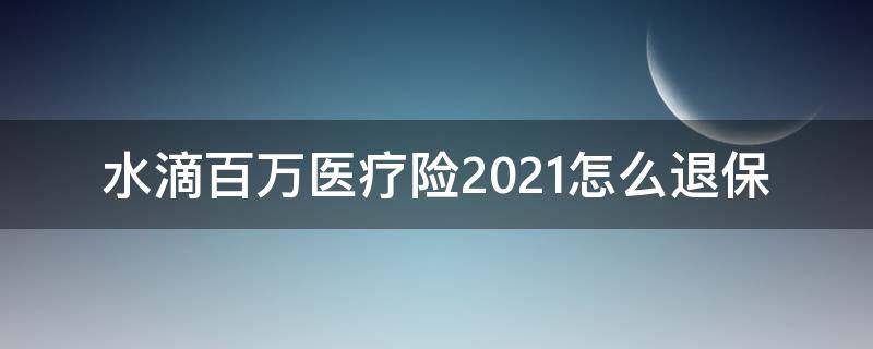 水滴百万医疗险2021怎么退保 水滴百万医疗险2020怎么退