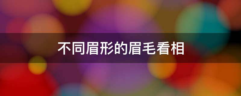 不同眉形的眉毛看相 眉型与面相