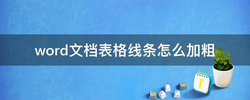 word文档表格线条怎么加粗 word文档表格如何加粗线条