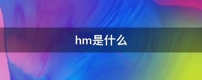 hm是什么（hm是什么意思）