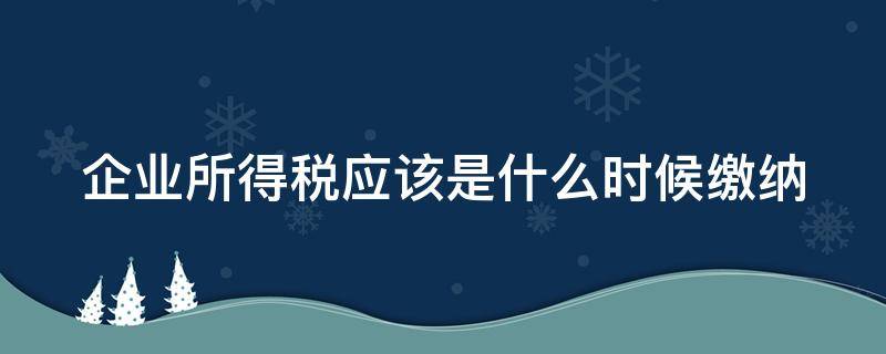 企业所得税应该是什么时候缴纳（企业所得税是在什么时候扣除的）