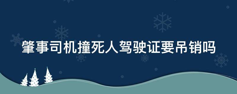 肇事司机撞死人驾驶证要吊销吗 肇事撞死人驾照吊销几年