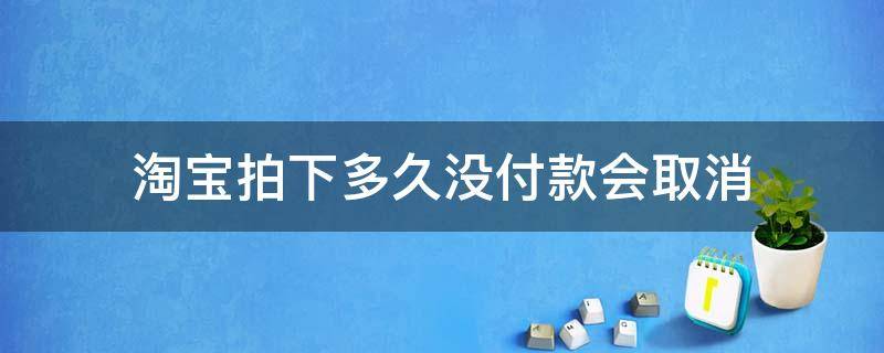 淘宝拍下多久没付款会取消 淘宝拍下没付款多长时间取消