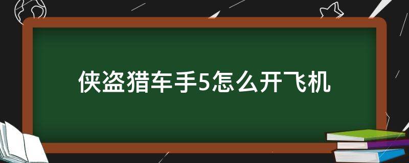 侠盗猎车手5怎么开飞机 侠盗猎车手5怎么开大飞机