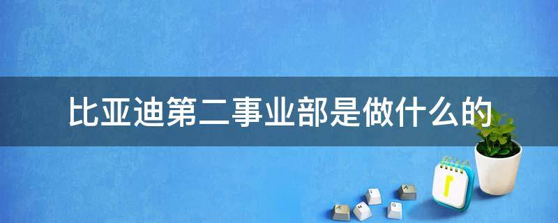 比亚迪第二事业部是做什么的 比亚迪的事业部是干啥的