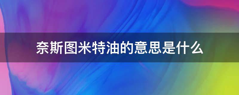 奈斯图米特油的意思是什么 奈斯吐米特油英语怎么说