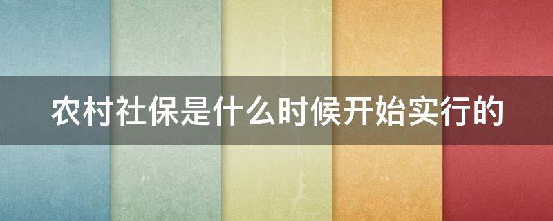 农村社保是什么时候开始实行的（农村社保是什么时候开始实行的）