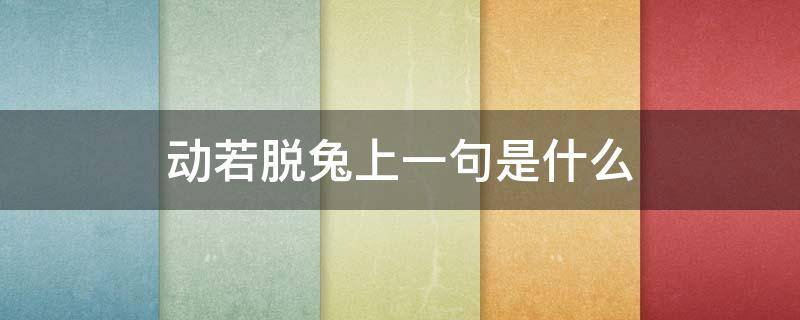 动若脱兔上一句是什么（动若脱兔是形容什么的）