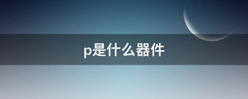 p是什么器件 p是什么元器件的简称