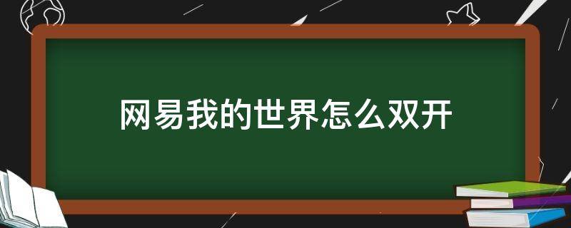 网易我的世界怎么双开 网易我的世界怎么双开电脑