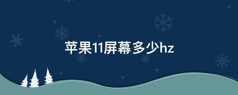 苹果11屏幕多少hz（苹果11屏幕多少hz刷新率）