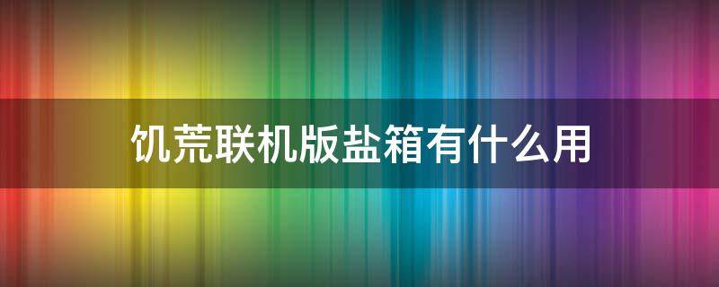 饥荒联机版盐箱有什么用（饥荒联机盐盒有什么用）