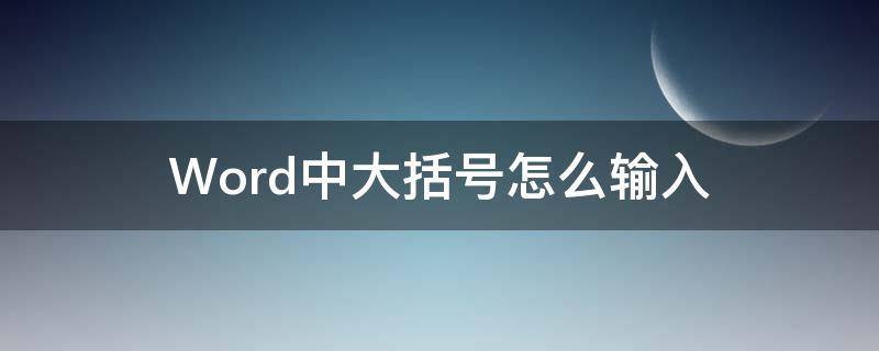 Word中大括号怎么输入（word里大括号怎么输入）