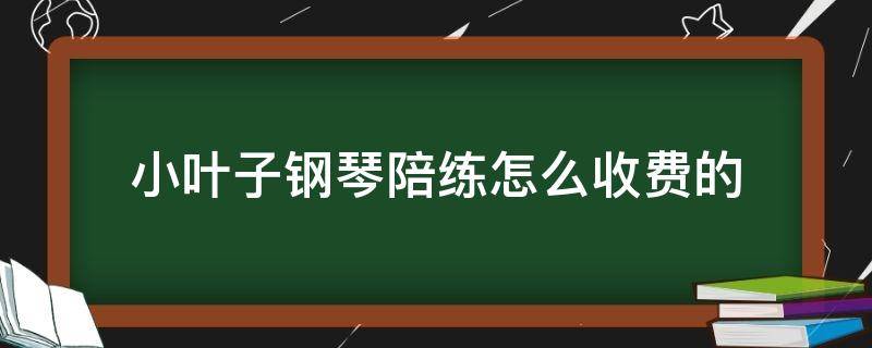 小叶子钢琴陪练怎么收费的（小叶子钢琴陪练多少钱一节课）