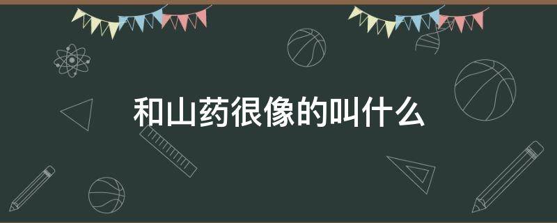 和山药很像的叫什么 和山药很像的叫什么,圆圆的
