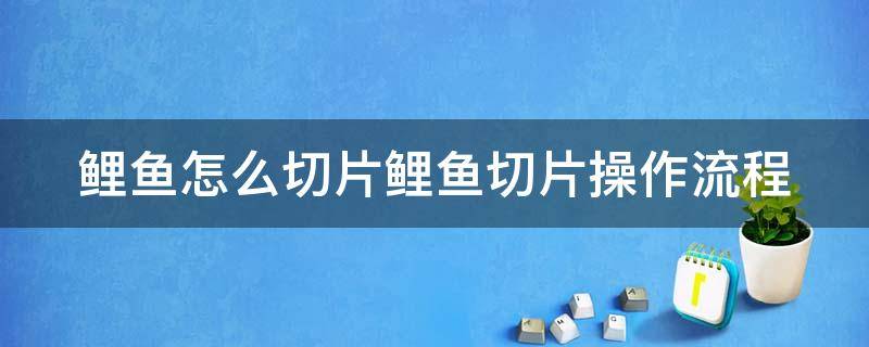 鲤鱼怎么切片鲤鱼切片操作流程（鲤鱼切片怎么切没刺视频）