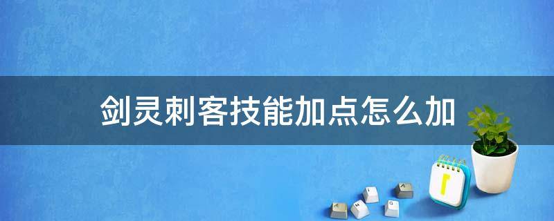 剑灵刺客技能加点怎么加 剑灵怎么给技能加点