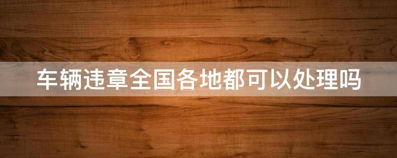 车辆违章全国各地都可以处理吗 车辆违章全国各地都可以处理吗现在