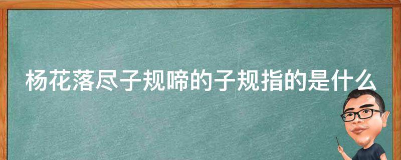 杨花落尽子规啼的子规指的是什么（杨花落尽子规啼,子规）