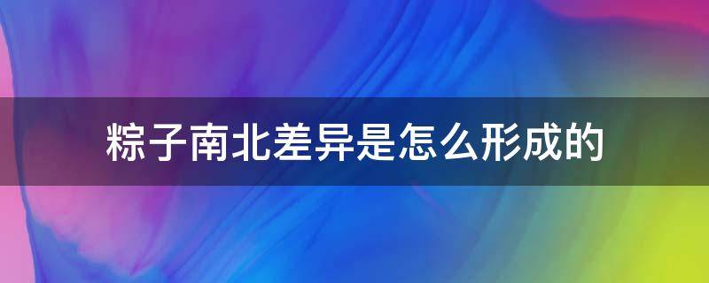 粽子南北差异是怎么形成的（粽子的南北差异的原因）
