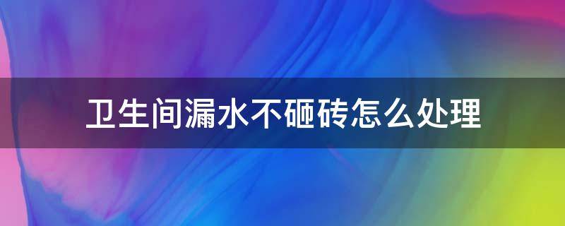 卫生间漏水不砸砖怎么处理 卫生间瓷砖缝隙渗水怎么处理