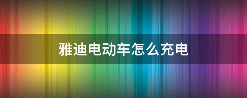 雅迪电动车怎么充电（雅迪电动车怎么充电示意图）