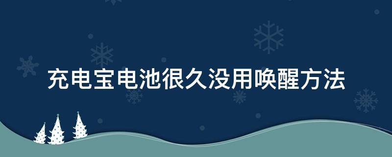充电宝电池很久没用唤醒方法 充电宝很久没有用了多久才能恢复