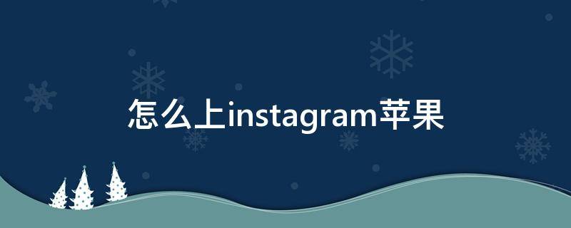 怎么上instagram苹果（怎么上instagram苹果用iPad）