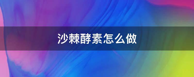 沙棘酵素怎么做（沙棘酵素怎么做酵妈妈桶）