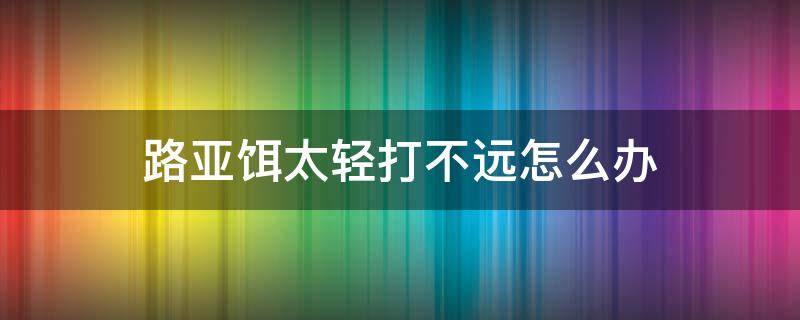 路亚饵太轻打不远怎么办（路亚饵太轻了怎么办）