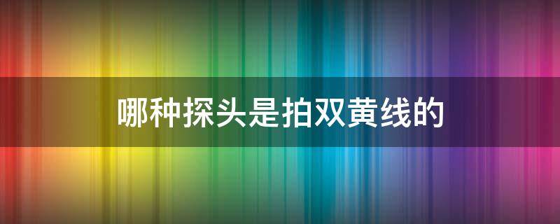 哪种探头是拍双黄线的（什么样的探头拍压黄线）
