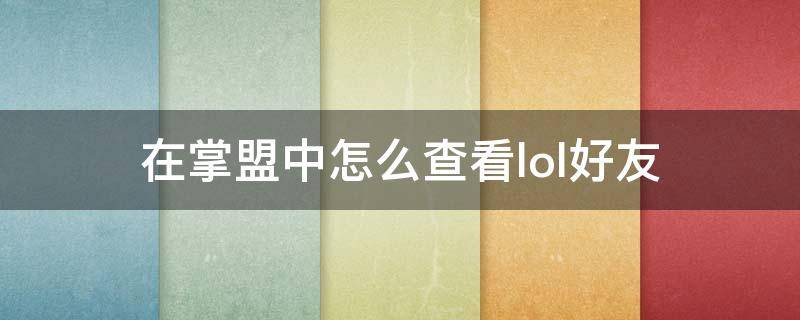 在掌盟中怎么查看lol好友（掌上英雄联盟掌盟好友在哪）