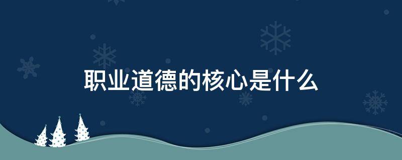 职业道德的核心是什么（教师职业道德的核心是什么）