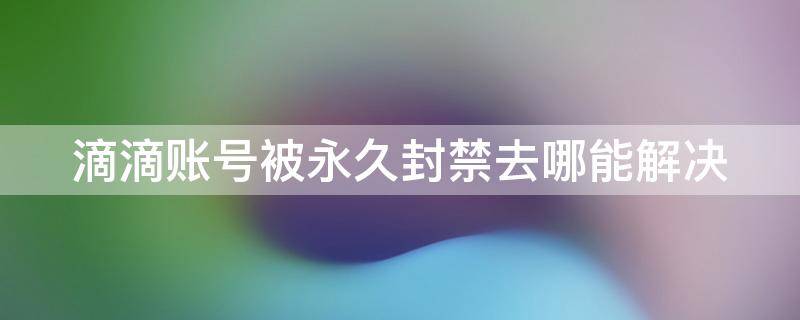 滴滴账号被永久封禁去哪能解决 滴滴账号被永久封禁可以重新注册吗