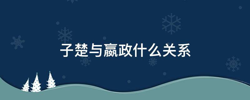 子楚与嬴政什么关系（子楚与嬴驷的关系）