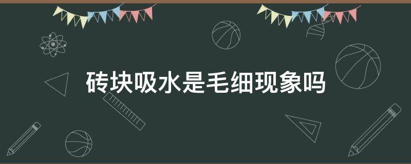 砖块吸水是毛细现象吗 砖头会吸水吗