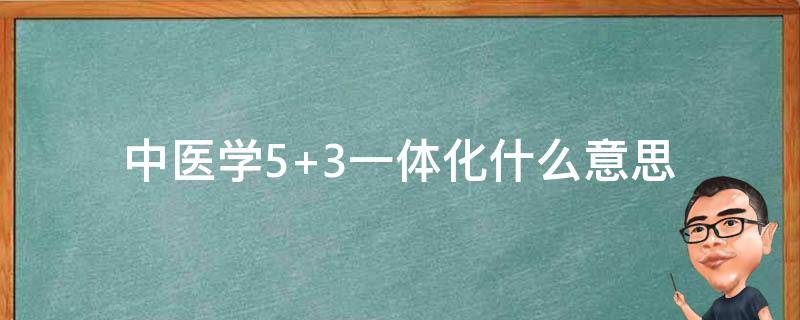 中医学5+3一体化什么意思（中医药5加3一体化是什么意思）