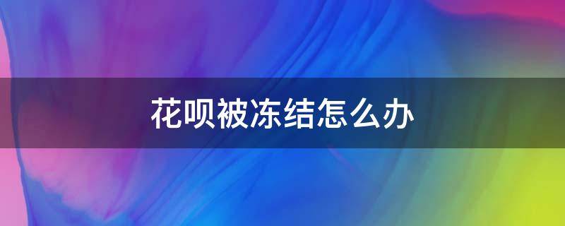 花呗被冻结怎么办（支付宝花呗被冻结怎么办）