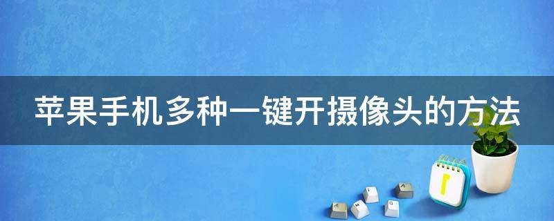 苹果手机多种一键开摄像头的方法 苹果手机多种一键开摄像头的方法图片