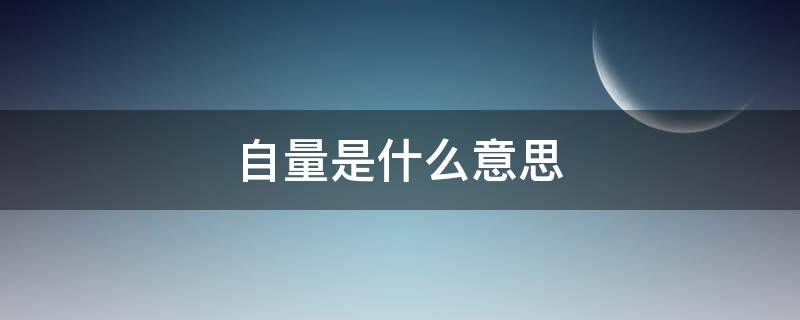 自量是什么意思 适足见其不自量是什么意思