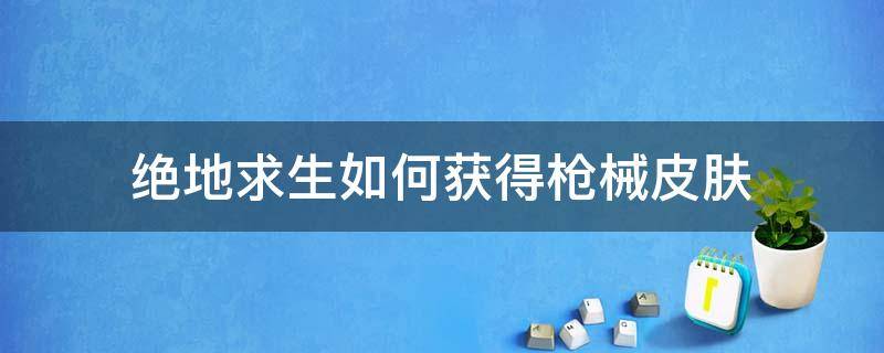 绝地求生如何获得枪械皮肤（绝地求生端游枪械皮肤怎么获得）