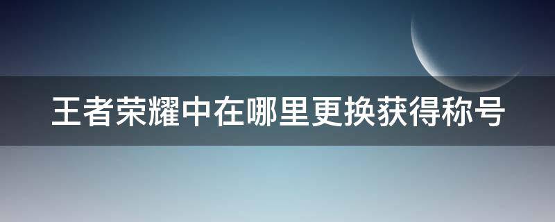 王者荣耀中在哪里更换获得称号 王者荣耀在哪儿换称号